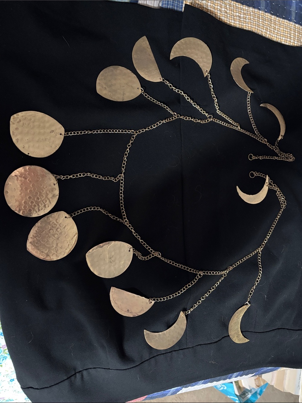 Gold-Tone Moon & Disc Statement Belt /Necklace